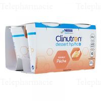 CLINUTREN HP/HC+ Dessert saveur p&ecirc;che 4x200g