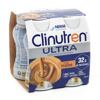 CLINUTREN Ultra concentr&eacute; en prot&eacute;ines saveur pralin&eacute; sans lactose 4x200ml