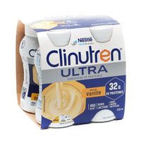 CLINUTREN Ultra concentr&eacute; en prot&eacute;ines saveur vanille sans lactose 4x200ml