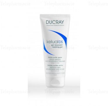 Kelual ds gel moussant visage et corps peaux irritees avec rougeurs et squames 200ml