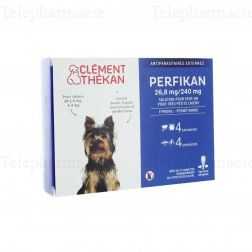 CLEMENT THEKAN Perfikan 26.8mg / 240mg solution pour très petits chiens 4 pipettes