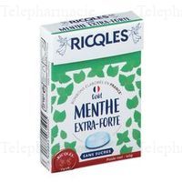 RICQLES Bonbons &agrave; la menthe extra-forte sans sucres bo&icirc;te 40g