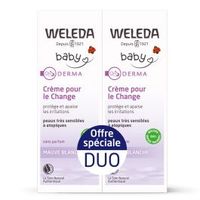 WELEDA B&eacute;b&eacute; Derma Cr&egrave;me pour le Change &agrave; la Mauve Blanche bio Lot 50ml x2